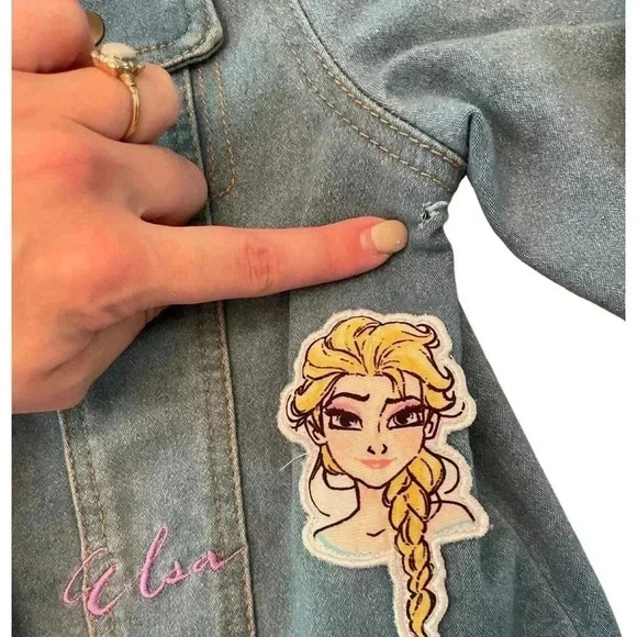 Disney Frozen Denim Jacket Size 7/8 - Picture 2 of 7